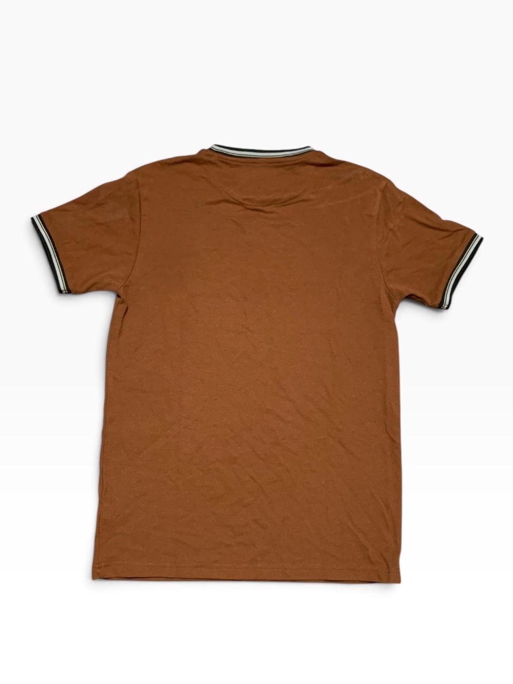 Denim & Flower Rust Brown Short-Sleeve Tee with Black & White Trim - Picture 3 of 4